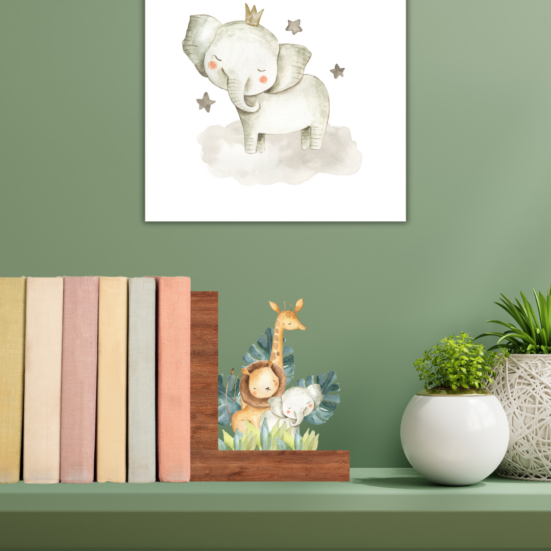 Safari Fun Light Wood Bookend - Image 2