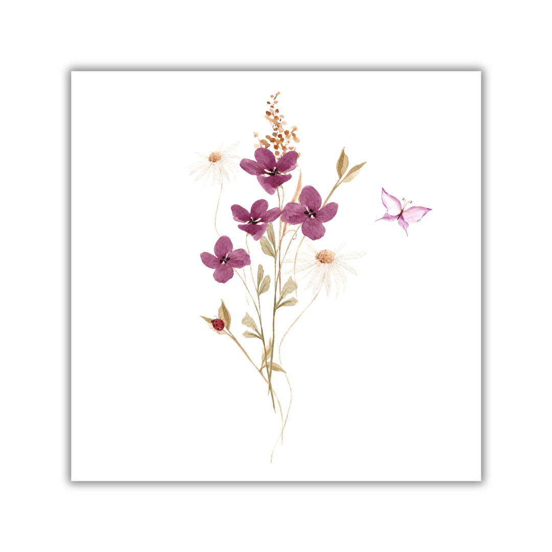 Wild Blooms Canvas Block Purple Design