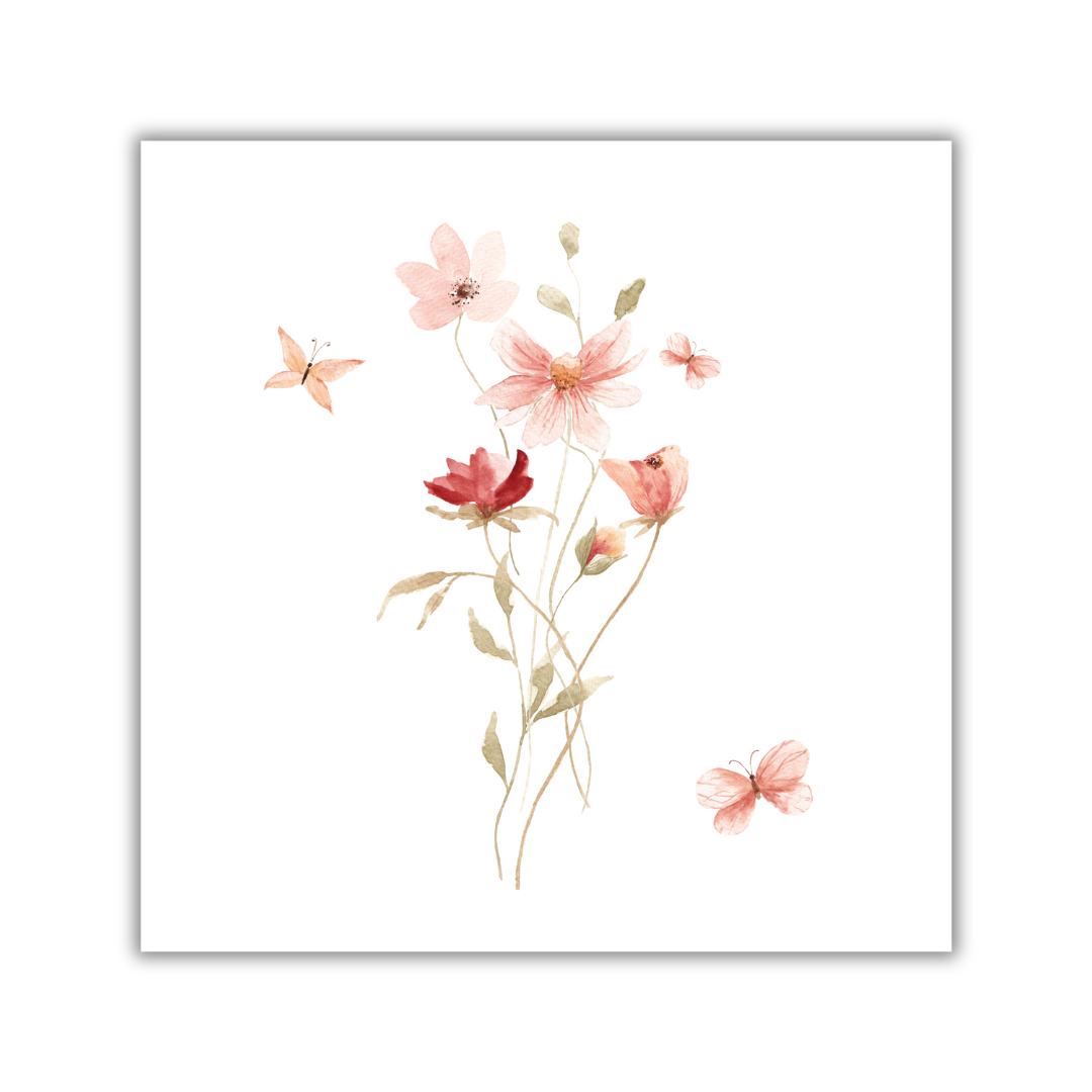 Wild Blooms Canvas Block Pink Design